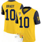 M.Wolverines #10 Tom Brady 2023 F.U.S.E. Yellow Navy Rose Bowl Patch Stitched Jersey College Jerseys