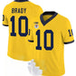 M.Wolverines #10 Tom Brady 2023 F.U.S.E. Yellow Rose Bowl Patch Stitched Jersey College Jerseys