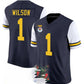 M.Wolverines #1 Roman Wilson 2023 F.U.S.E. Navy White Rose Bowl Patch Stitched Jersey College Jerseys