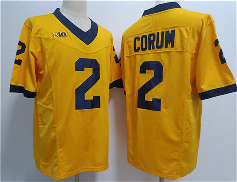M.Wolverines #2 Blake Corum 2023 F.U.S.E. Yellow Stitched Jersey College Jerseys