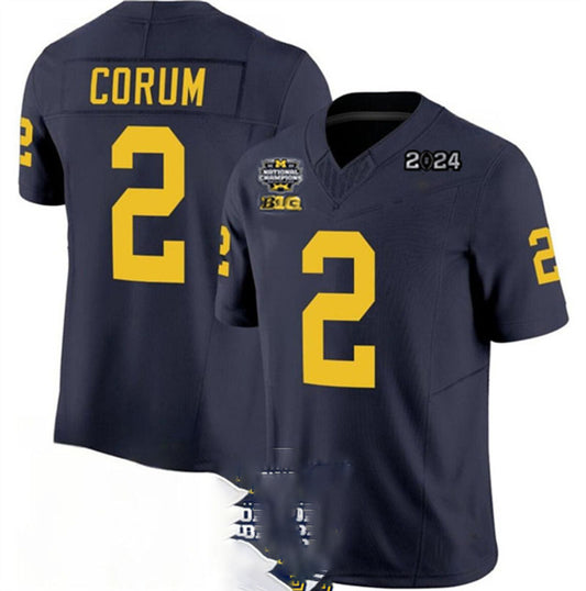 M.Wolverines #2 Blake Corum 2024 F.U.S.E. Navy National Championship Stitched Jersey College Jerseys