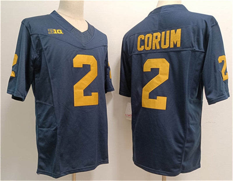 M.Wolverines #2 Blake Corum Navy Stitched Jersey College Jerseys