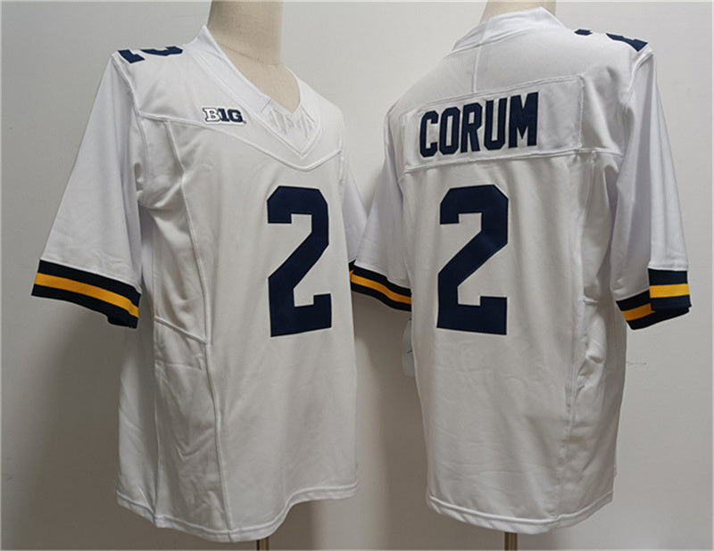 M.Wolverines #2 CORUM White 2023 F.U.S.E. Stitched Jersey College  Jerseys