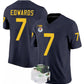 M.Wolverines #7 Donovan Edwards 2023 F.U.S.E. Navy Blue Rose Bowl Patch Stitched Jersey College Jerseys