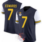 M.Wolverines #7 Donovan Edwards 2023 F.U.S.E. Navy White Rose Bowl Patch Stitched Jersey College Jerseys
