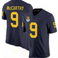 M.Wolverines #9 J.J. McCarthy 2023 F.U.S.E. Navy Blue Rose Bowl Patch Stitched Jersey College Jerseys