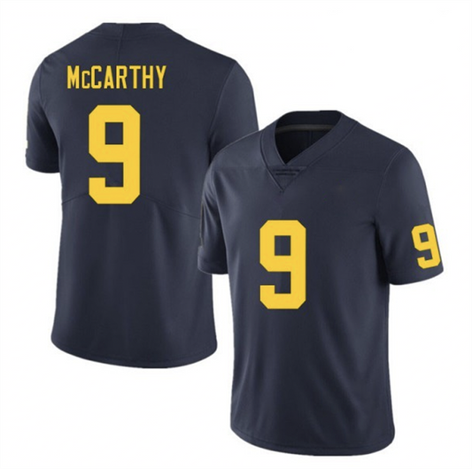 M.Wolverines #9 J.J. McCarthy Navy Blue Stitched Jersey College Jerseys