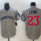Minnesota Twins #23 Royce Lewis Number 2023 Grey Home Team Cool Base Stitched Baseball Jersey