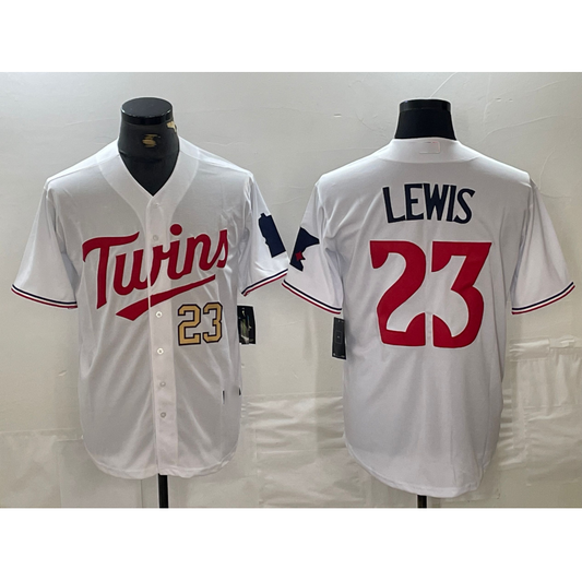 Minnesota Twins #23 Royce Lewis Number White Stitched Cool Base Jerseys