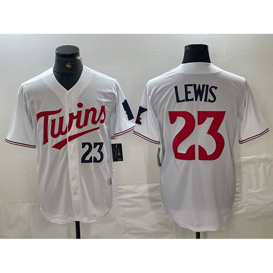 Minnesota Twins #23 Royce Lewis Number White Stitched Cool Base Jerseys