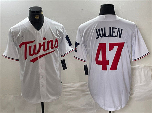 Minnesota Twins #47 Edouard Julien White Cool Base Stitched Baseball Jersey
