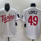 Minnesota Twins #49 Pablo Lopez White Stitched Cool Base Jersey Baseball Jersey