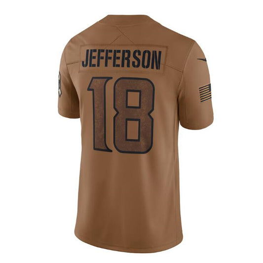 MN.Vikings #18 Justin Jefferson Brown 2023 Salute To Service Limited Jersey Stitched American Football Jerseys