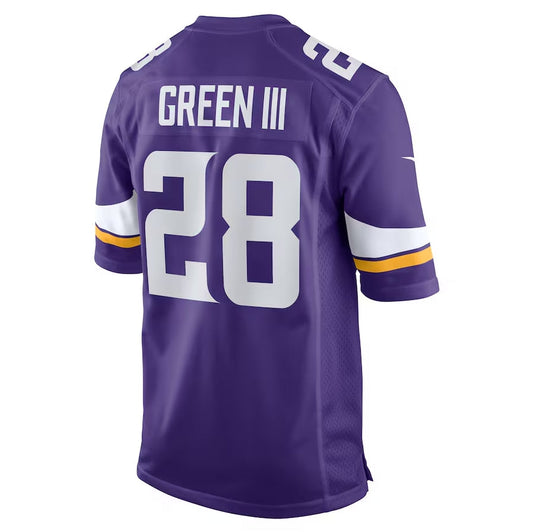 MN.Vikings #28 A.J. Green III Team Game Jersey - Purple American Football Jerseys