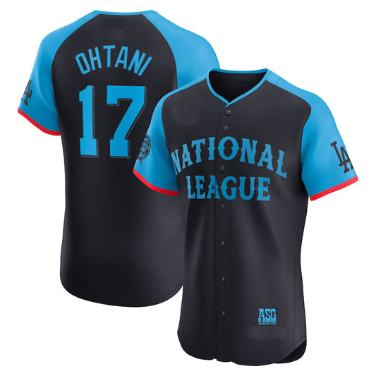 National League #17 Shohei Ohtani 2024 All-Star Game Elite Player Jersey - Navy Baseball Jerseys