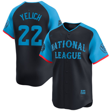 National League #22 Christian Yelich Navy 2024 All-Star Game Limited Player Baseball Jerseys