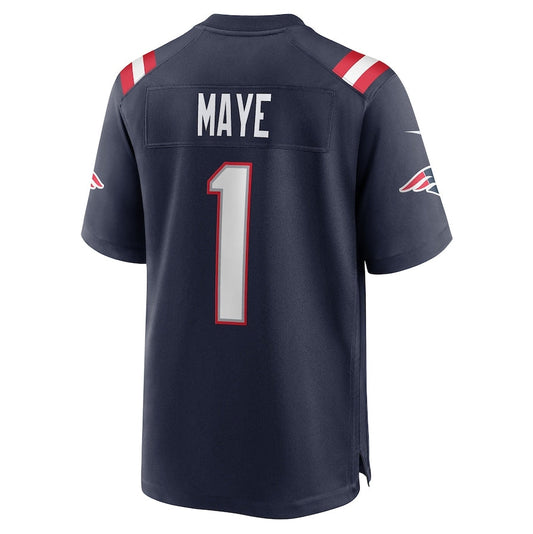 NE.Patriots #1 Drake Maye 2024 Draft First Round Pick Player Game Jersey - Navy American Football Jerseys