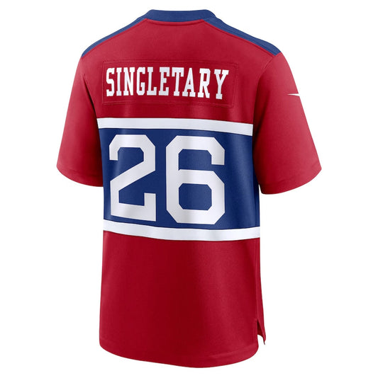 NY.Giants #26 Devin Singletary Alternate Player Game Jersey - Century Red American Football Jerseys