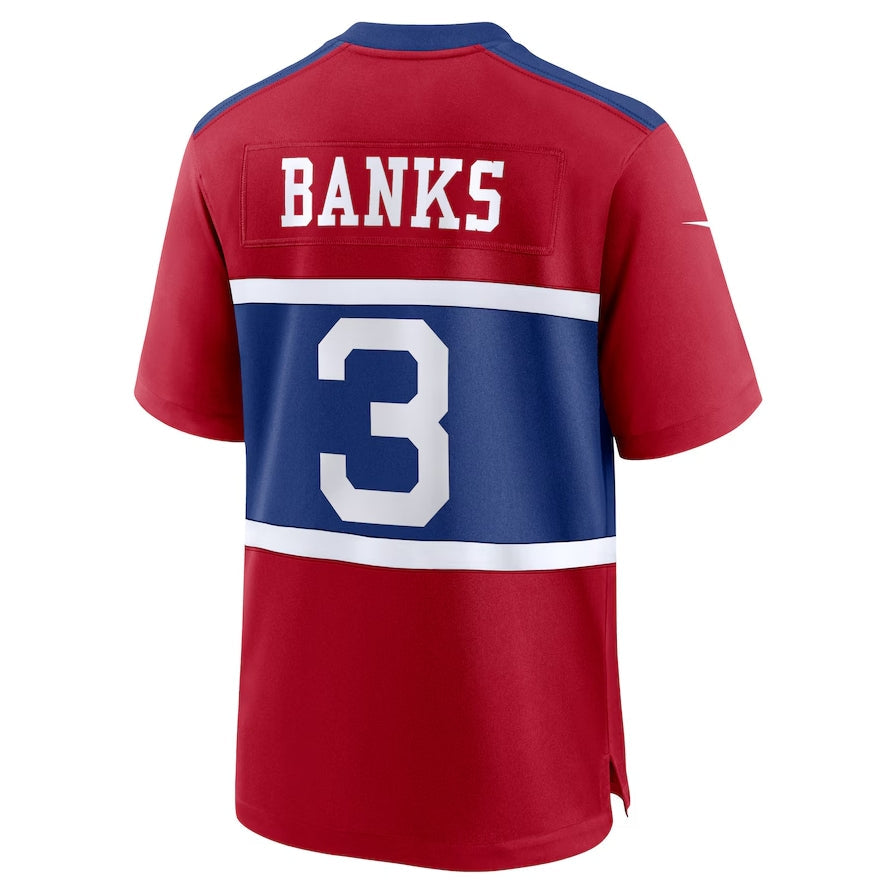 NY.Giants #3 Deonte Banks Alternate Player Game Jersey - Century Red American Football Jerseys