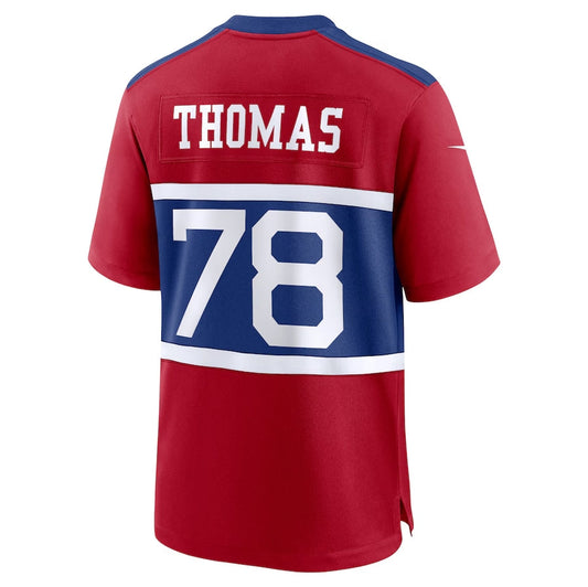 NY.Giants #78 Andrew Thomas Alternate Player Game Jersey - Century Red American Football Jerseys