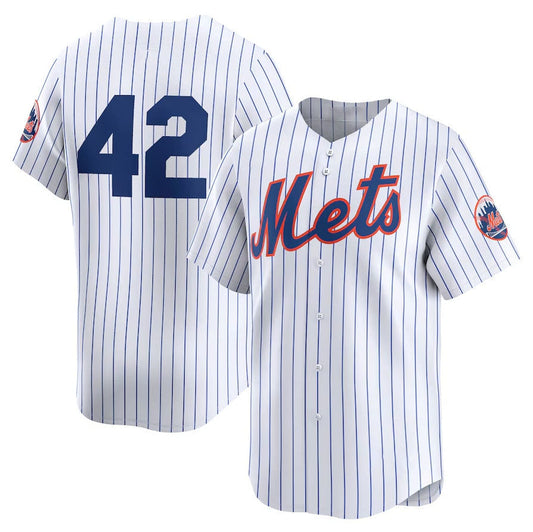 New York Mets 2024 #42 Jackie Robinson Day Home Limited Jersey – White Stitches Baseball Jerseys