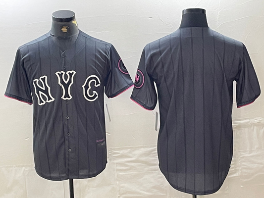 New York Mets Blank Gray 2024 City Connect Cool Base Stitched Baseball Jersey