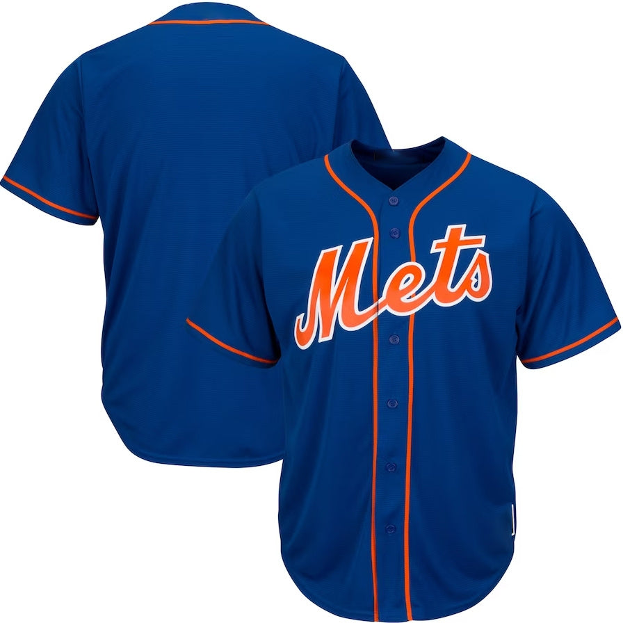 New York Mets Royal Big & Tall Replica Team Jersey Stitched Baseball Jersey