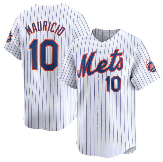 New York Mets #10 Ronny Mauricio White 2024 Home Limited Stitched Baseball Jersey