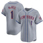 New York Mets #1 Jeff McNeil 2024 Gray Away Limited Stitched Baseball Jersey