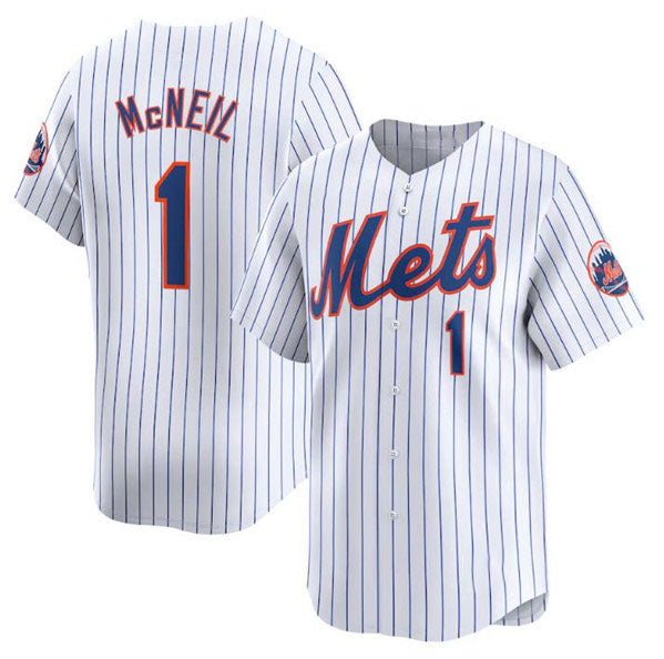 New York Mets #1 Jeff McNeil White 2024 Home Limited Stitched Baseball Jersey