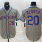 New York Mets #20 Pete Alonso Grey Stitched Baseball Jersey