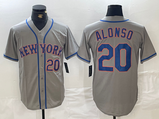 New York Mets #20 Pete Alonso Grey Stitched Baseball Jersey
