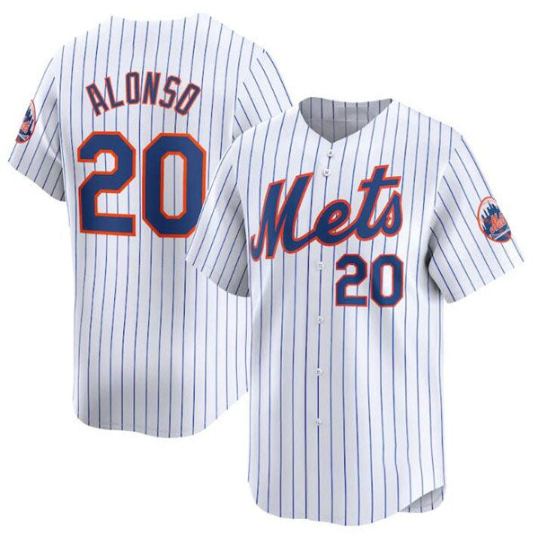 New York Mets #20 Pete Alonso White 2024 Home Limited Stitched Baseball Jersey