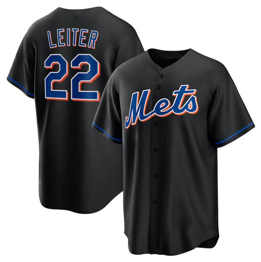 New York Mets #22 Al Leiter Black 2022 Alternate Replica Player Jersey Baseball Jerseys