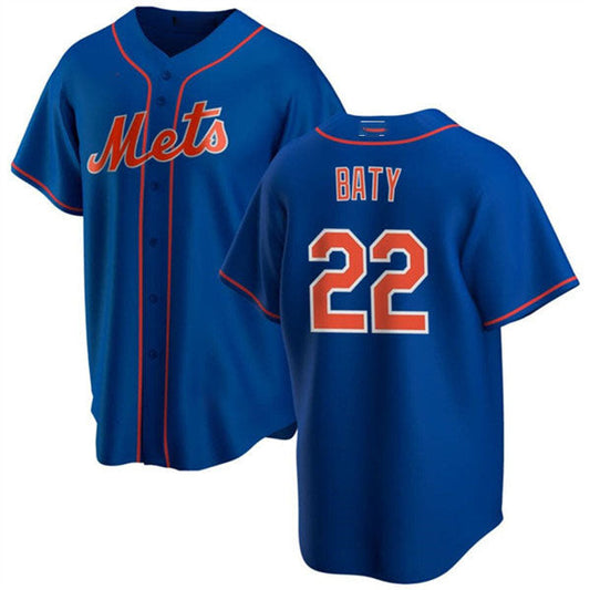 New York Mets #22 Brett Baty Blue Cool Base Stitched Baseball Jersey