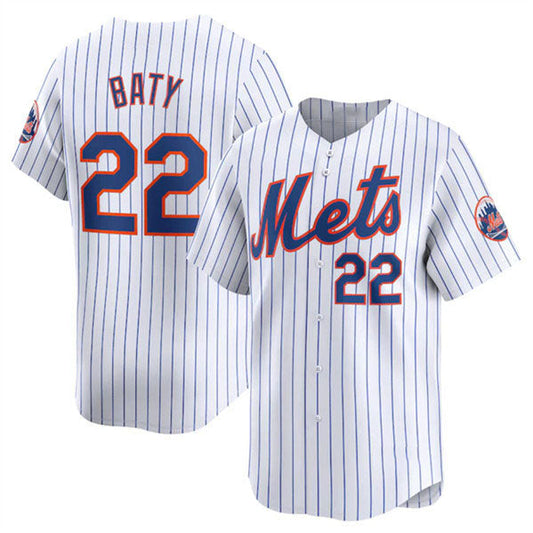 New York Mets #22 Brett Baty White 2024 Home Limited Stitched Baseball Jersey