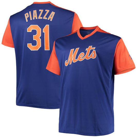 New York Mets #31 Mike Piazza Royal Orange Cooperstown Collection Replica Player Jersey Baseball Jerseys