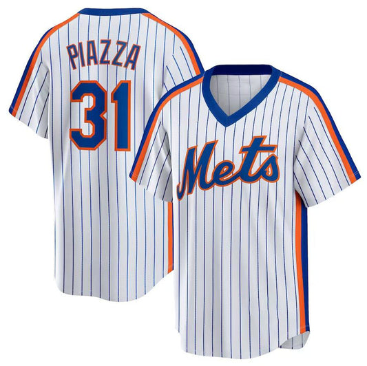 New York Mets #31 Mike Piazza White Home Cooperstown Collection Player Jersey Baseball Jerseys