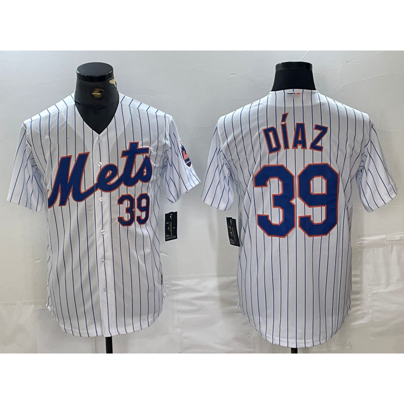 New York Mets #39 Edwin Diaz Number White Stitched Cool Base Jersey