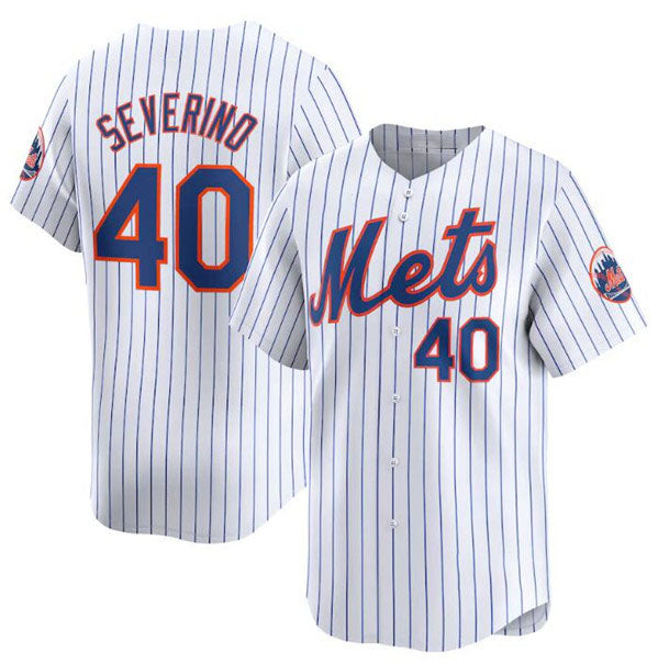 New York Mets #40 Luis Severino White 2024 Home Limited Stitched Baseball Jersey