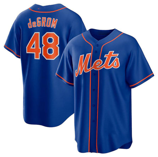 New York Mets #48 Jacob deGrom Royal Alternate Replica Player Name Jersey Baseball Jerseys