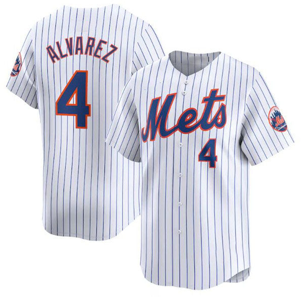 New York Mets #4 Francisco Alvarez White 2024 Home Limited Stitched Baseball Jersey