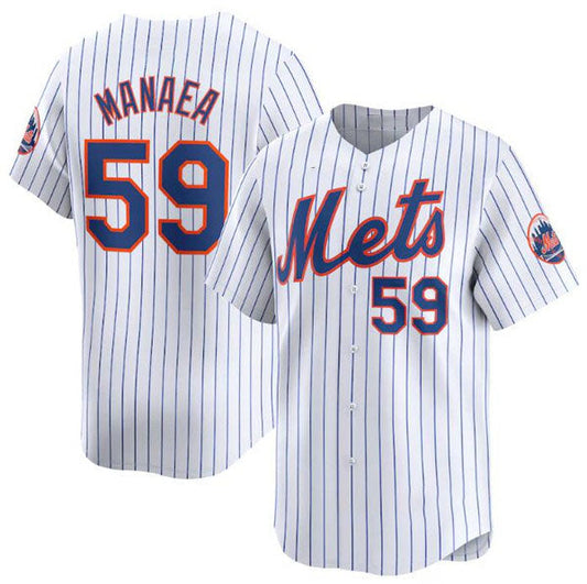 New York Mets #59 Sean Manaea White 2024 Home Limited Stitched Baseball Jersey