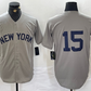 New York Yankees #15 Thurman Munson Grey Stitched Cool Base Baseball Jersey
