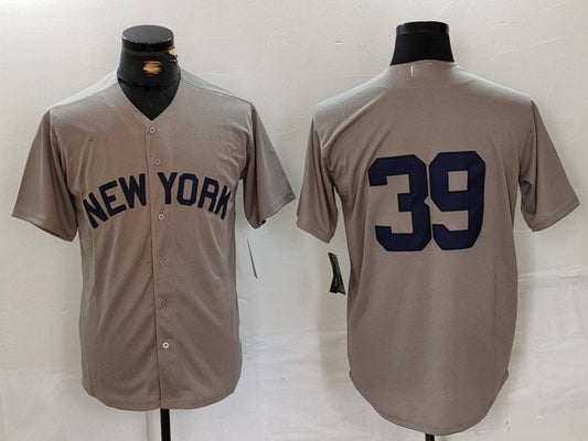 New York Yankees #39 Jose Trevino Grey Cool Base Stitched Baseball Jersey