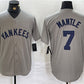 New York Yankees #7 Mickey Mantle Gray Cool Base Stitched Baseball Jersey