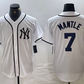 New York Yankees #7 Mickey Mantle White Fashion Cool Base  Baseball Jersey