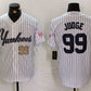 New York Yankees #99 Aaron Judge White Pinstripe Fashion Cool Base Baseball Jerseys