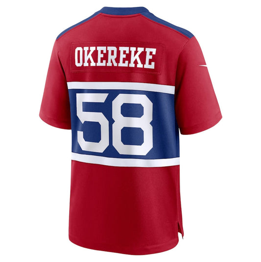 NY.Giants #58 Bobby Okereke Alternate Player Game Jersey - Century Red American Football Jerseys
