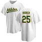 Oakland Athletics #25 Brent Rooker White Cool Base Stitched Baseball Jersey